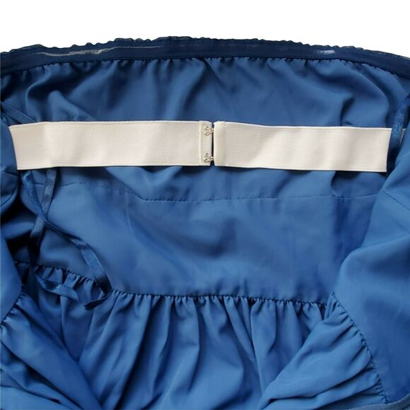 J Crew Emily Dress Womens Sz 4 Blue Silk Chiffon Strapless Event Bridesmaid Prom - Picture 5 of 6